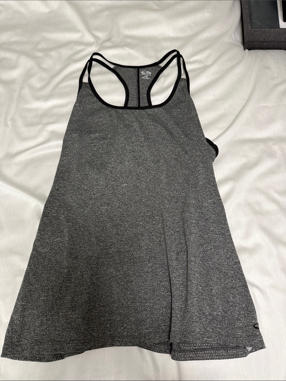 Champion Gray Racerback Tank Top with Black Trim